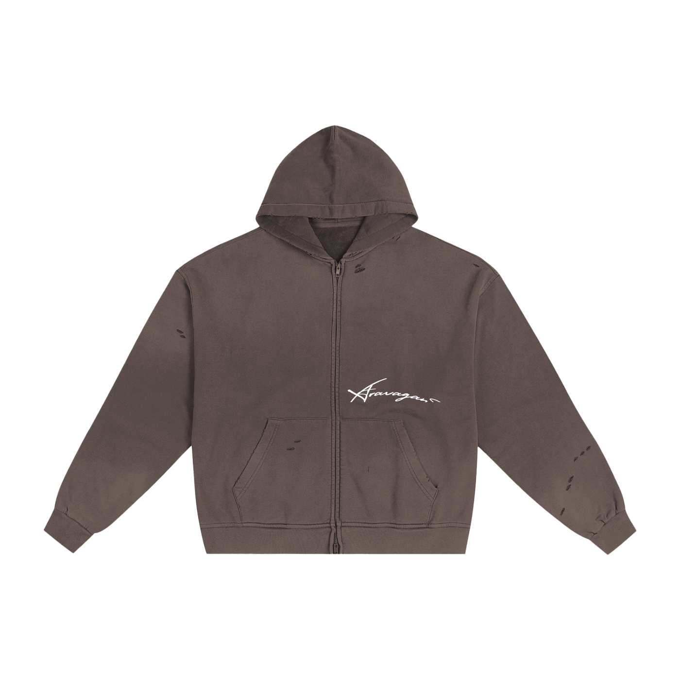 Classic Brown Repeated Signature Logo Hoodie by Xtravagant